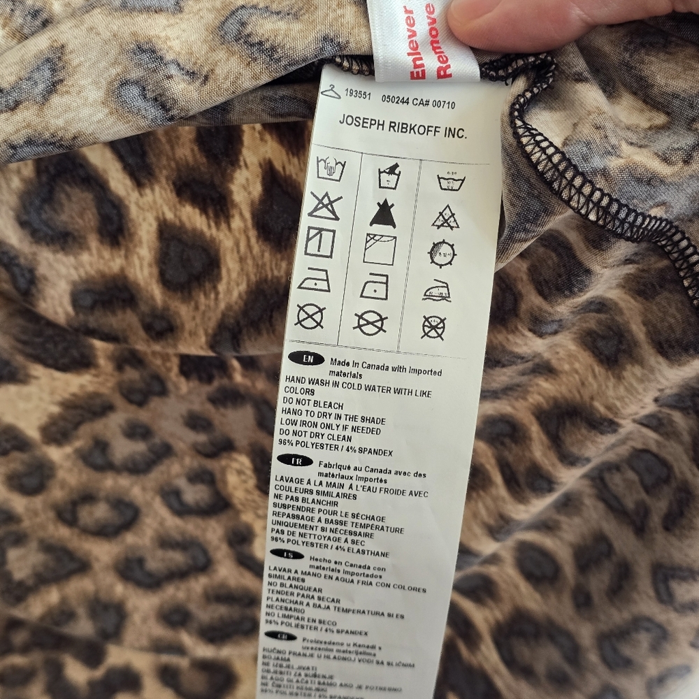 Joseph Ribkoff Leopard-Print Wrap Midi Dress in Brown and Black - Picture 6 of 7